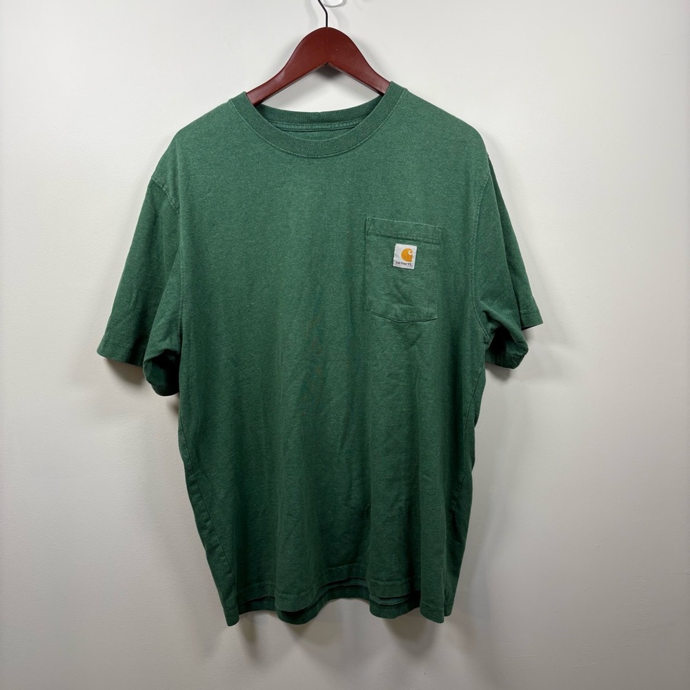 Carhartt K87 Pocket Tee Large Green Loose Fit Workwear Shirt